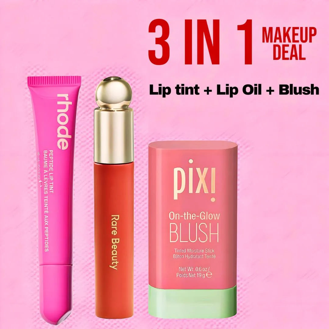 3 in 1 Makeup Bundle - Lip Tint, Lip Oil & Blushes