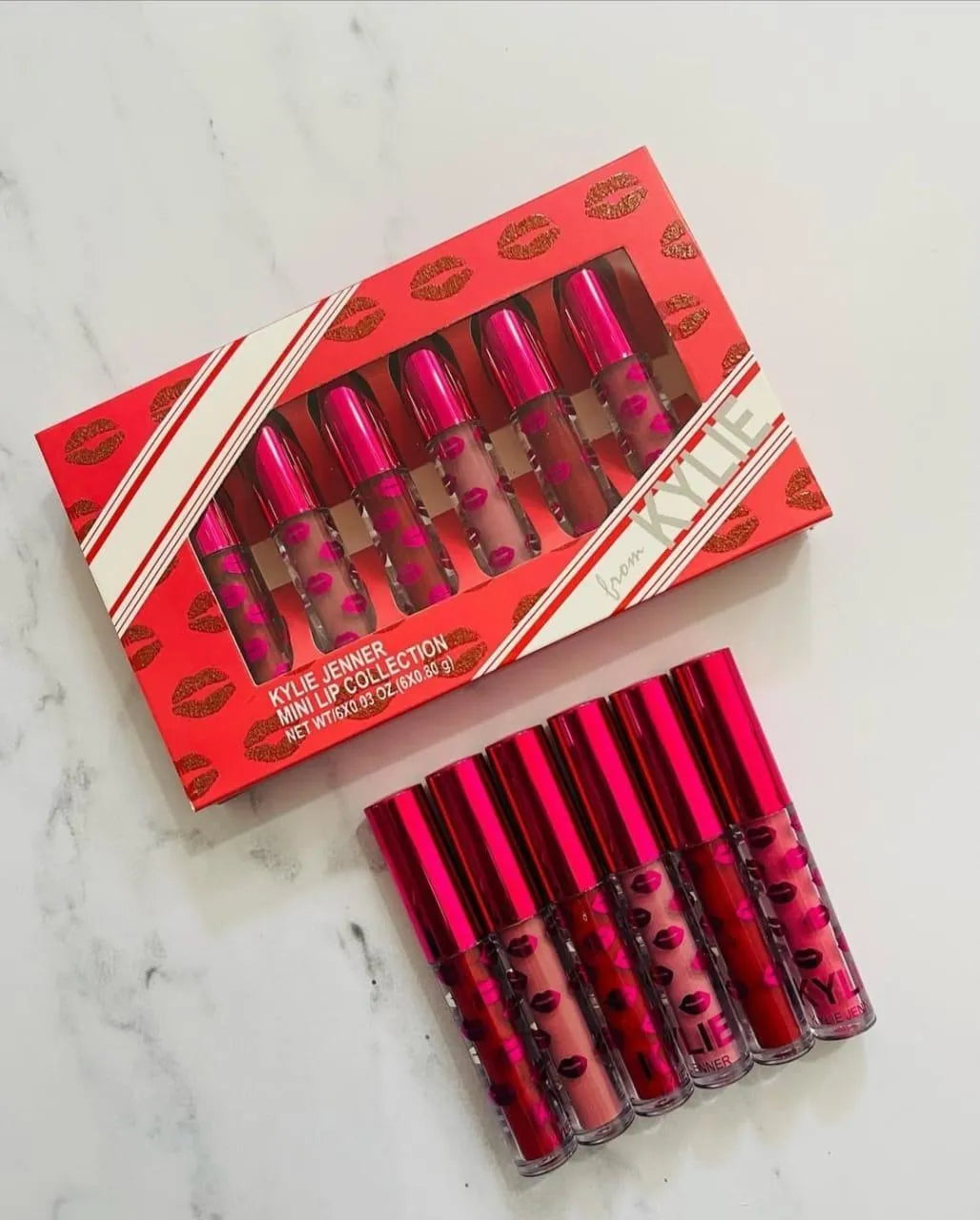 High Pigmented Lip Gloss Pack of 6 Kylie Branded Premium Lip stains