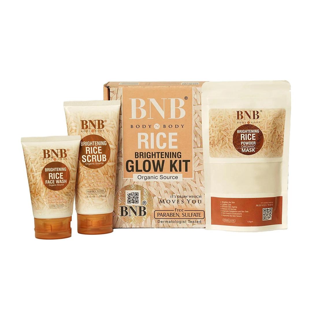 3 in 1 Rice Extract Skincare Kit - Face Wash, Scrub & Mask