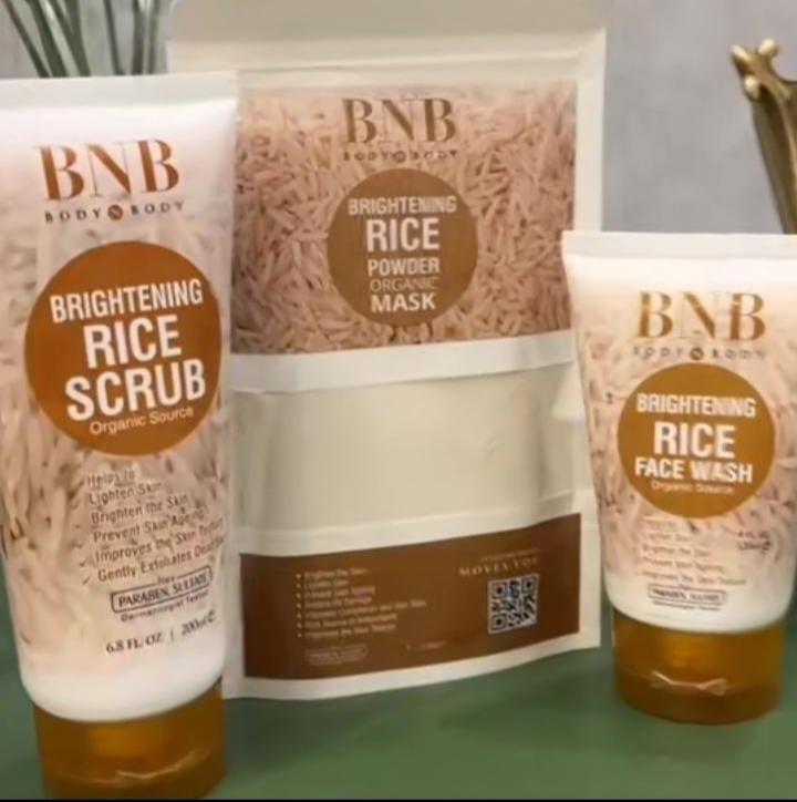 3 in 1 Rice Extract Skincare Kit - Face Wash, Scrub & Mask