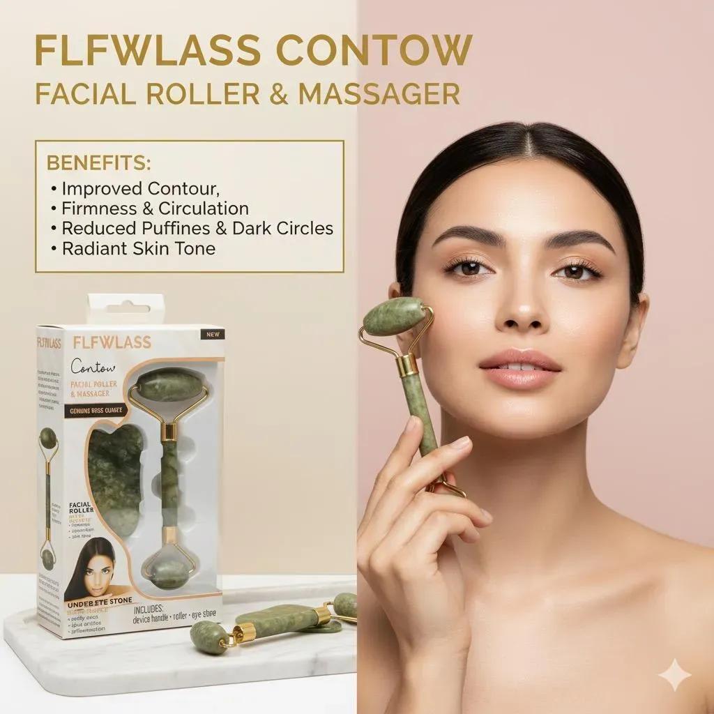 Jade Roller & Gua Sha Skincare Tool 2-in-1