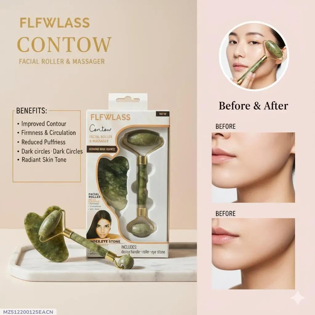 Jade Roller & Gua Sha Skincare Tool 2-in-1